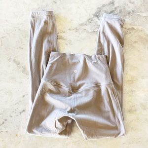 Lululemon double lined Align pant 25” light dove gray taupe size 2